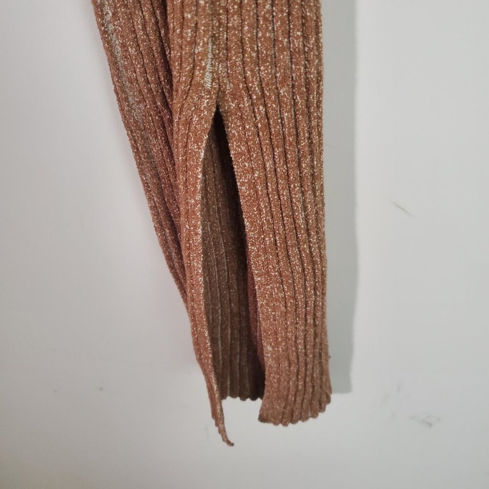 Revolve One Grey Day Dani Tank Dress Small Tan Ribbed Midi Timeless Modern - Picture 5 of 13